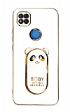 Eiroo Baby Panda Xiaomi Redmi 9C Standl Beyaz Silikon Klf