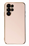 Eiroo Borderline Samsung Galaxy S23 Ultra Kamera Korumal Pembe Silikon Klf