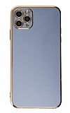 Eiroo Borderline iPhone 11 Pro Max Kamera Korumal Mavi Silikon Klf