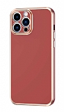 Eiroo Borderline iPhone 14 Pro Max Kamera Korumal Krmz Silikon Klf
