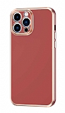 Eiroo Borderline iPhone 13 Pro Kamera Korumal Kahverengi Silikon Klf