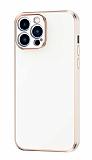 Eiroo Borderline iPhone 14 Pro Kamera Korumal Beyaz Silikon Klf