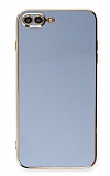 Eiroo Borderline iPhone 7 Plus / 8 Plus Kamera Korumal Mavi Silikon Klf