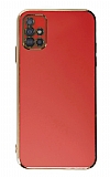 Eiroo Borderline Samsung Galaxy A51 Kamera Korumal Krmz Silikon Klf