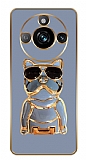 Eiroo Bulldog Realme 11 Pro Standl Kamera Korumal Mavi Silikon Klf