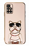 Eiroo Bulldog Xiaomi Redmi 10 Standl Pembe Silikon Klf