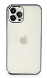 Eiroo Camera Protect iPhone 11 Pro Kamera Korumal Mavi Silikon Klf