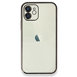 Eiroo Camera Protect iPhone 12 6.1 in Kamera Korumal Siyah Silikon Klf