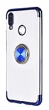 Eiroo Clear Ring Samsung Galaxy A70 Lacivert Kenarl Silikon Klf