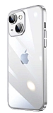 Eiroo Color Frame iPhone 14 Plus Kamera Korumal Silver Silikon Klf