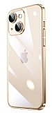 Eiroo Color Frame iPhone 14 Plus Kamera Korumal Gold Silikon Klf