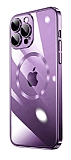 Eiroo Color Frame iPhone 14 Pro Macsafe zellikli Mor Silikon Klf