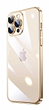 Eiroo Color Frame iPhone 14 Pro Max Kamera Korumal Gold Silikon Klf