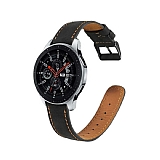 Eiroo Deluxe Samsung Galaxy Watch 3 45 mm Siyah Gerek Deri Kordon