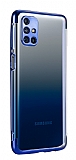Eiroo Electro Samsung Galaxy M31s Mavi Kenarl effaf Silikon Klf
