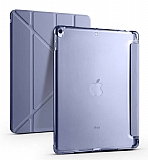 Eiroo Fold iPad 10.2 2020 Kalemlikli Standl Mor Klf