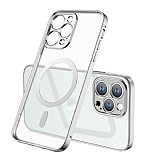 Eiroo Gbox iPhone 12 Pro Macsafe zellikli Kamera Korumal Silver Silikon Klf