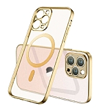 Eiroo Gbox iPhone 12 Pro Max Macsafe zellikli Kamera Korumal Gold Silikon Klf
