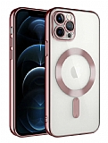 Eiroo Gbox iPhone 13 Pro Macsafe zellikli Kamera Korumal Rose Gold Silikon Klf