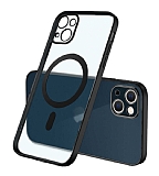 Eiroo Gbox iPhone 15 Magsafe zellikli Kamera Korumal Siyah Silikon Klf