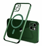 Eiroo Gbox iPhone 15 Magsafe zellikli Kamera Korumal Yeil Silikon Klf