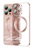 Eiroo Gbox iPhone 15 Pro Magsafe zellikli Kamera Korumal Rose Gold Silikon Klf