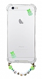 Eiroo Gummy iPhone 7 / 8 Yeil Ayckl Kiiye zel simli effaf Ultra Koruma Klf