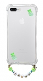 Eiroo Gummy iPhone 7 Plus / 8 Plus Yeil Ayckl Kiiye zel simli effaf Ultra Koruma Klf