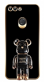 Eiroo Huawei P Smart 2018 Baby Bear Standl Siyah Silikon Klf
