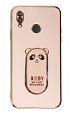 Eiroo Huawei P20 Lite Baby Panda Standl Pembe Silikon Klf