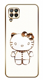 Eiroo Huawei P40 Lite Kitty Standl Beyaz Silikon Klf