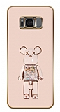 Eiroo Huawei Samsung Galaxy S8 Candy Bear Standl Pembe Silikon Klf