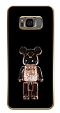 Eiroo Huawei Samsung Galaxy S8 Candy Bear Standl Siyah Silikon Klf