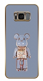 Eiroo Huawei Samsung Galaxy S8 Candy Bear Standl Mavi Silikon Klf