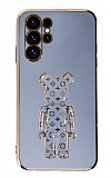 Eiroo Samsung Galaxy S23 Ultra Bearbrick Standl Mavi Silikon Klf