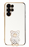 Eiroo Samsung Galaxy S23 Ultra Lks Ay Standl Beyaz Silikon Klf