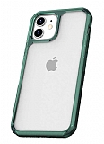 Eiroo Hybrid Color iPhone 11 Yeil Silikon Klf