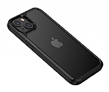 Eiroo Hybrid Color iPhone 13 Siyah Silikon Klf