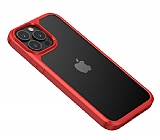 Eiroo Hybrid Color iPhone 13 Pro Krmz Silikon Klf