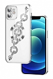Eiroo iPhone 11 Kamera Korumal Halka Zincirli Silver Silikon Klf