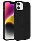 Eiroo iPhone 11 MagSafe zellikli Siyah Silikon Klf
