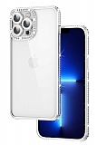 Eiroo iPhone 12 Pro Kamera Korumal Tal Silver Silikon Klf