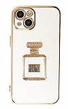 Eiroo iPhone 13 Aynal Parfm Standl Beyaz Silikon Klf