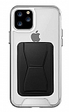 Eiroo iPhone 12 Pro Max Siyah Kartlkl Standl Ultra Koruma Klf