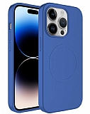 Eiroo iPhone 12 Pro Max MagSafe zellikli Mavi Silikon Klf