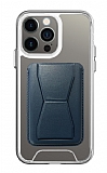 Eiroo iPhone 13 Pro Max Lacivert Kartlkl Standl Ultra Koruma Klf