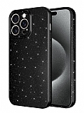 Eiroo iPhone 15 Pro Max Simli Siyah Silikon Klf