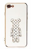 Eiroo iPhone 7 / 8 Bearbrick Standl Beyaz Silikon Klf