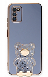 Eiroo Samsung Galaxy A03s Lks Ay Standl Mavi Silikon Klf