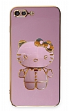 Eiroo iPhone 7 Plus / 8 Plus Aynal Kitty Standl Mor Silikon Klf